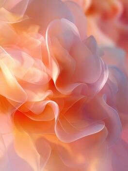 Peach-hued Abstract Art Featuring Soft Blurs and Crisp Outlines With an Empty Top Section Inviting Contemplation and Imagination photo