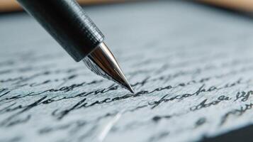 Stylized Close-Up of a Digital Pen Writing a Message on a Tablet With Ample Empty Space Above photo