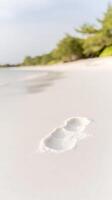 Tranquil Footprint on Pristine White Sand Beach A Serene Tropical Escape, Symbolizing Peaceful Journeys and Coastal Relaxation photo