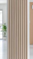 Contemporary Wooden Slats in a Bright Interior, Showcasing Natural Light and Minimalist Architectural Detail for Modern Home Design photo