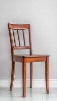 Elegant Wooden Chair Classic Brown Furniture Piece for Modern and Minimalist Interior Design. Simple Home Decor and Seating Solution photo
