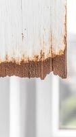 Intricate close-up of heavily rusted white metal surface, showcasing the raw beauty of weathered industrial decay and rich textural detail. Perfect for grunge backgrounds. photo