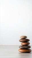 Perfectly Balanced Zen Stones A Serene Stack for Inner Peace, Mindfulness, and Tranquility. Ideal for Meditation, Spa, and Wellness photo