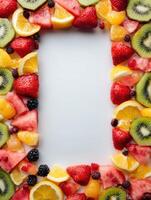 Fruit-themed Social Media Frame With Colorful Fruit Corners for Vibrant Food Photography photo