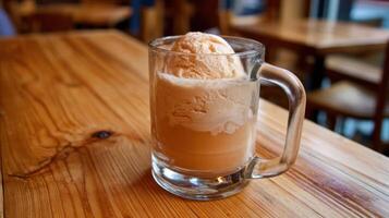 Iced tea with ice cream photo
