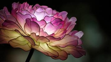 Illuminated flower close-up photo