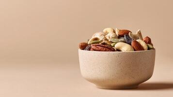 Mixed nuts in a bowl photo