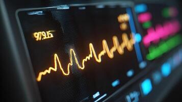 Medical monitor display showing vital signs photo