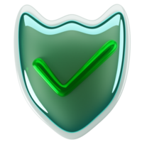 A green shield with a tick mark on it png