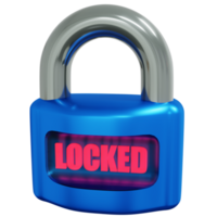 Locked padlock with the word locked on it png
