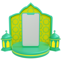 A green phone with a screen on top of it png