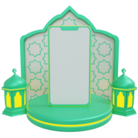 An islamic display with a phone on it png