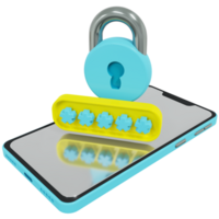 A phone with a padlock and a lock on it png