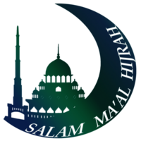 Islamic design with mosque and text png