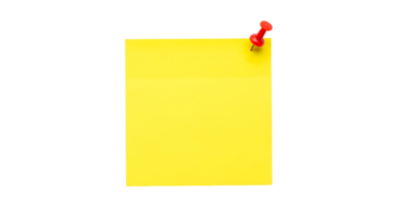 Yellow Sticky Note with Pushpin png