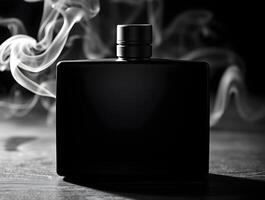 Mysterious Black Perfume Bottle A Fragrance Enigma photo