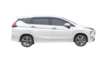 Elegant white SUV sports car isolated with clipping path in file format png