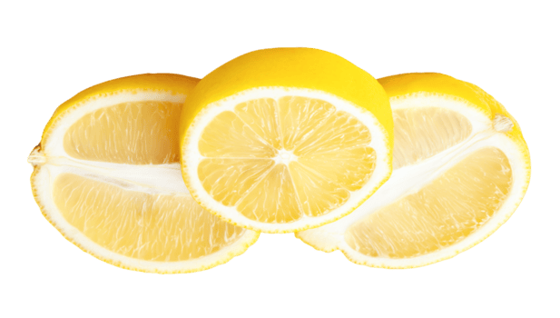 maturo giallo Limone pezzi nel Due ellissi e uno cerchio fetta nel pila isolato con ritaglio sentiero nel file formato png