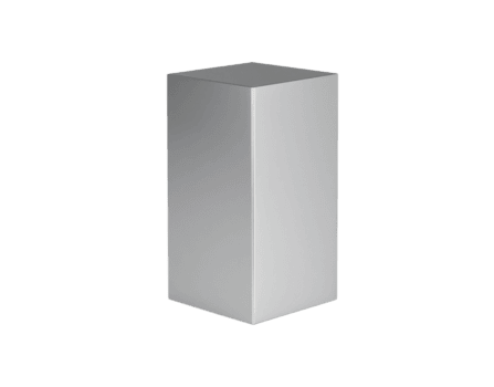 strak zilver rechthoekig prisma met een glad matte metalen af hebben en scherp randen. png