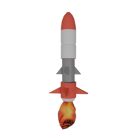 Rocket launched vertically with fire png