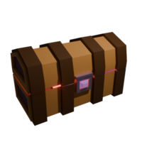 fantasy themed 3D treasure chest glowing from within. Great for games, fantasy stories, mystery loot, or magical treasure visuals. png
