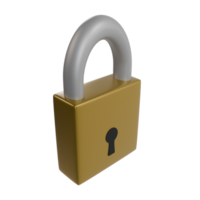 3D Padlock Security and Privacy Concept png
