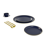 3D Luxury Plate Set Elegant Dining Concept png