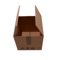 3D Open Cardboard Box for Packaging or Storage png