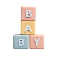 Pastel colored blocks spelling BABY png