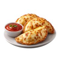 Baked pastries with cheese and tomato sauce served on a plate png