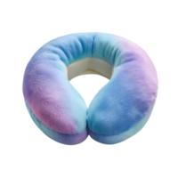 Soft pastel travel neck pillow fluffy comfortable neck support for sleeping png
