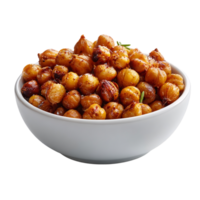 Roasted chickpeas in a white bowl a healthy snack option png