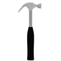 3d render metal claw hammer carpentry tool with transparent background png