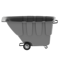 3d render plastic cart wheel gray utility with transparent background png