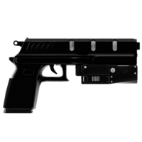 3d render black pistol futuristic weapon handgun tactical with transparent background png
