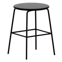 3d render minimalist black metal stool with transparent background png