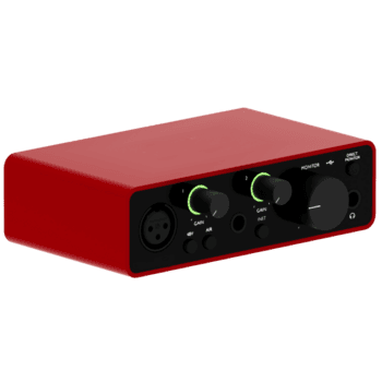 3d geven rood audio koppel met knoppen met transparant achtergrond png