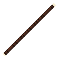 3d render wooden flute traditional music instrument with transparent background png
