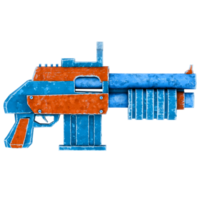 3d render sci fi blaster gun with transparent background png