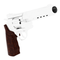 3d render futuristic revolver weapon with transparent background png
