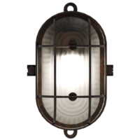 Render industrial cage wall light with transparent background png