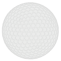3d render white golf ball with transparent background png