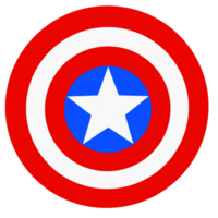 Render superhero shield red blue with transparent background png