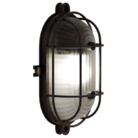 3d render industrial cage wall light with transparent background png