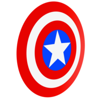 3d render superhero shield red blue with transparent background png