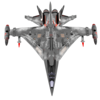 3d render sci fi fighter jet with transparent background png
