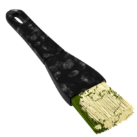 Render kitchen brush black bristles utensil with transparent background png