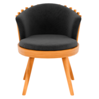 Render upholstered chair cushion stylish wood cozy with transparent background png
