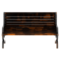 3d render park bench rusty old with transparent background png