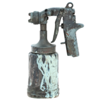 3d render paint spray gun rusty old with transparent background png